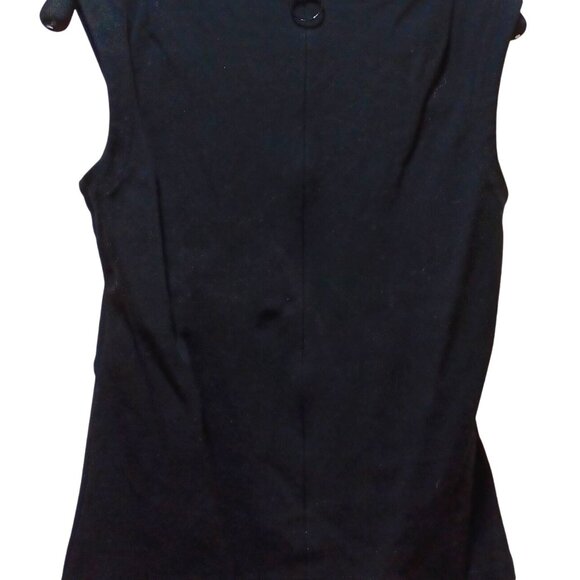 Akris Punto Cutout Top Size 6 Black Sleeveless Zip Back Minimalist Quiet Luxury - Picture 2 of 5